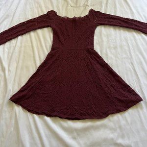 Hollister Burgundy Lace Dress S
